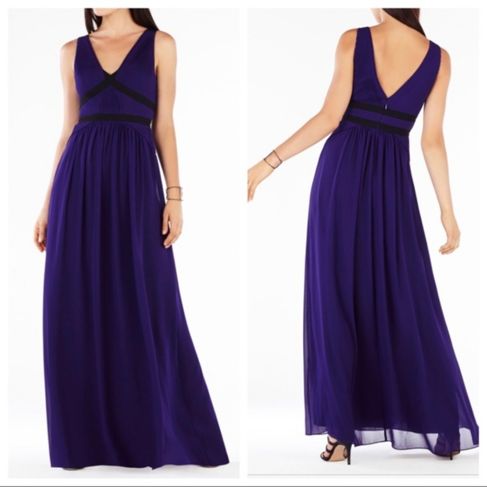 Purple BCBG MaxAzria Georgette Maxi Dress Prom Formal Size 2